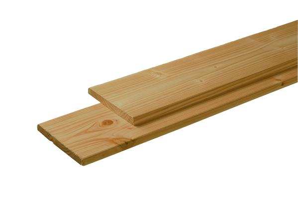 Douglas plank 1 zijde geschaafd, 1 zijde fijnbezaagd Groen geïmpregneerd - 2,8 x 24,5 x 400 cm - Afbeelding 1